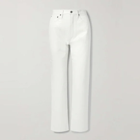 AGOLDIE  White faux Leather Pants - Picture 7 of 7